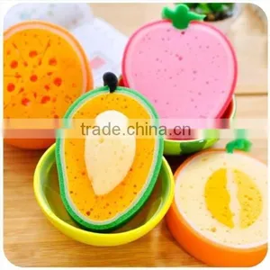 J195 4types Fruit Sponge Cleaning Cloth Sponge Scouring Pad thumbnail-1