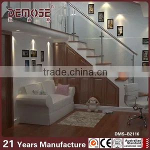 Interior or Exterior Stainless Steel Wood Handrail Glass Railing Stair Railing thumbnail-1
