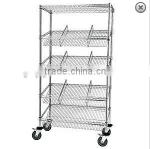 Hospital Mobile Storage Chrome Wire Suture Trolley thumbnail-1