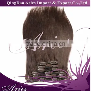 Remy (Remi) Human Hair Clip in Extensions Brown thumbnail-4