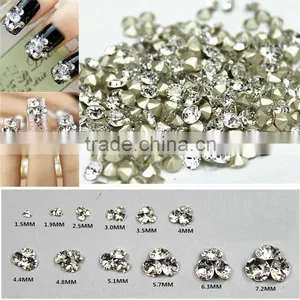 White Clear 1440pieces/bag Sharp Bottom Non Hotfix Glue on Rhinestones Shining Nail Art Crystal thumbnail-1