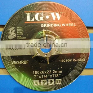 H544 180mm Black Resin Deoressed Center Grinding Wheel for Inox/metal thumbnail-2
