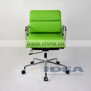 Replica Charles and Ray EA217 Low Back Soft Pad Desk Chair - Salad Green Color Genuine Leather thumbnail-2