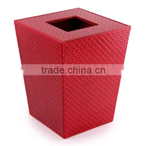 Leather Red Trash Can (PU) thumbnail-1