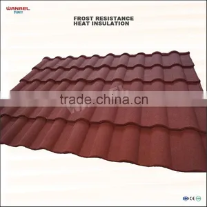 Wanael Milan 1340x420mm Sand Coated Steel Roofing Materials Spanish Red Color Roofing thumbnail-2