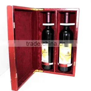 High Quality Faux Leather Wine Box/Wooden Wine Carrier/Double Wine Case thumbnail-4