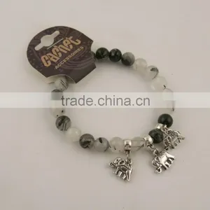 New Natural Stone Beaded Golden Buddha Head Men/Women Elasticity Bracelet Quality Choice thumbnail-1