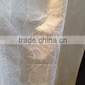 2016 New Arrival Modern Brief Style 100% Polyester Big Leaf Jacquard Window Curtain thumbnail-1