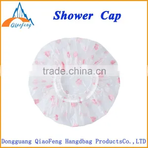 Best Sell 100% Waterproof Transparent PEVA / PVC Printed Shower Cap thumbnail-2