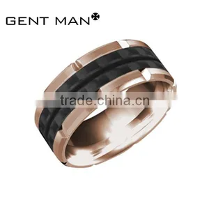 8mm (not Glue Carbon Fiber) Carbon Fiber Ring Tungsten Ring With Bezel Setting 3pcs cz thumbnail-6