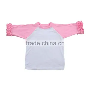 Blank Baby T-shirts Baby Girls Top Design Baseball Tee Wholesale Girls Fall Clothing thumbnail-3