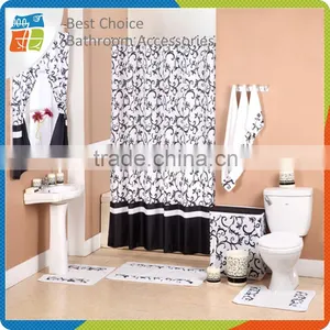 Polyester Black Shower Curtain thumbnail-1