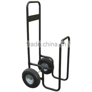 Log Caddy With Cover, Black Firewood Cart thumbnail-1