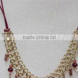 Newest Gold Feather Pendant Necklace Short Chain Rose-gold Charm Connected Necklace 2016 Fashion Style Wholesale thumbnail-2