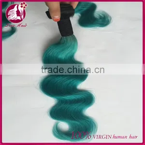Summer Hairstyles Virgin Malaysian 100 Human Colored 1b Teal Two Tone Hair Weave for Black Women thumbnail-3