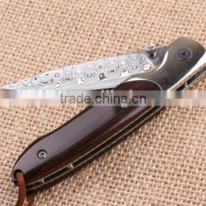 OEM Hunting Knife Application Custom Made Damascus Folding Knife thumbnail-6
