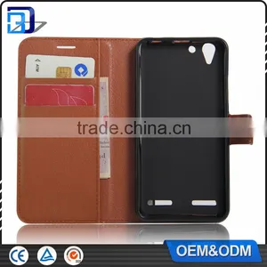 for Lenovo k5 Leather Case, Litchi Design Credit Card Wallet Stand Flip Leather Case for Lenovo Vibe K5 Mobile Phone Cover thumbnail-1