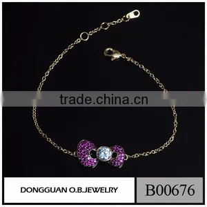 Charming 925 Silver Bow Tie Bracelet Fashion Jewelry Bow Tie thumbnail-1