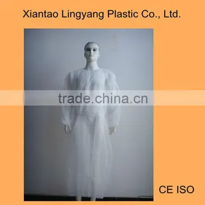 Disposable White Surgical Isolation Gown Knitted Cuffs thumbnail-1