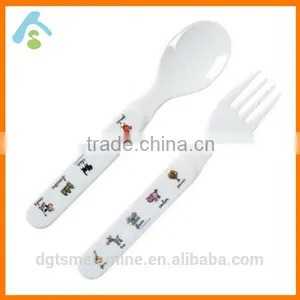 BPA-free Cute Melamine Fork and Spoon for Young Children thumbnail-4