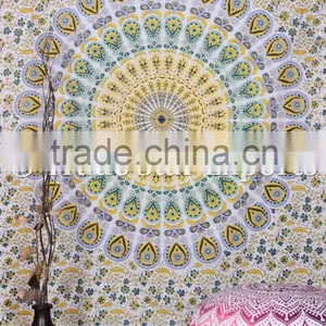 Queen Indian Ombre Mandala Ethnic Gypsy Wall Art Hippie Boho Cotton Home Decorative Tapestry thumbnail-6