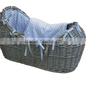 Grey Color Nursery Pod Wicker Basket/ Moses Basket thumbnail-1