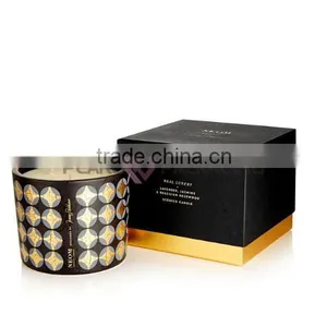 Art Paper Printed Packaging Cardboard Boxes Round Candle Box thumbnail-1
