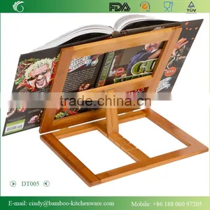 DT005 Bamboo Recipe Book Holder, Bamboo Material Reading Book Rack thumbnail-1