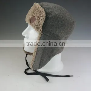 Fleece Winter Hat With Leather Patch thumbnail-4