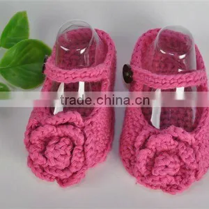 2015 New Season 100%cotton Hand Infant Crochet Booties Baby 3D Wholesale Sock thumbnail-1