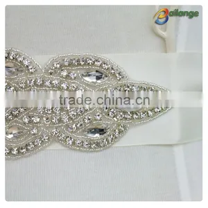 2016 Fancy New Fashion Sew-on Fancy Rhinestone Sash Belt for Wedding Dress thumbnail-2
