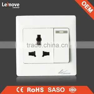 E08 Economic 3pin Universal Socket With 1gang 1way/2way Switch thumbnail-1