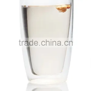 Heat Resistant Transparent Double Walled Pyrex Coffee Glass Mug thumbnail-1