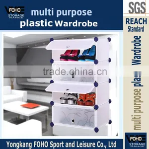 AW0845-4 White Color Hot Sale Fashion Folding Shoe Rack Stacking Can Hold 18 Pairs Kids Shoes thumbnail-1