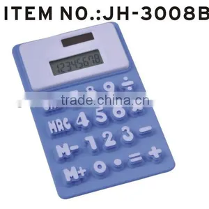 8 Digit Foldable Pocket Calculator Silicone Solar Calculator With Custom Logo thumbnail-2
