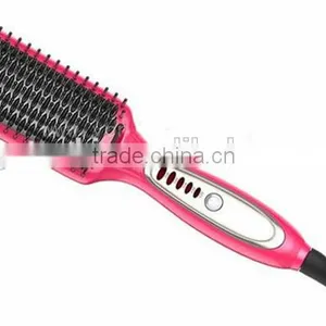 Pink 3 In 1 Professional Hair Salon Equipment Electric Hair Straightener Brush With Hair Curler thumbnail-4