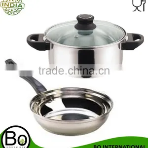 STAINLESS STEEL FRY PAN & DUTCH OVEN W/LID thumbnail-1