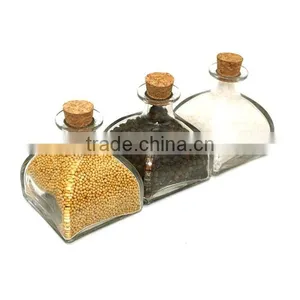 Spices in Cute Creative Square 100ml Glass Jar With Cork and Bow Perfect for Spice Shops and Spice Gift Distributors and Amazon thumbnail-5