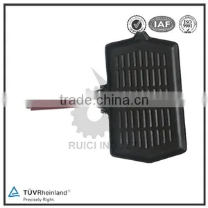 High Quality Rectongular Cast Iron Griddle With Wooden Handle thumbnail-1