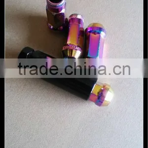Auto Wheel Lug Nuts M12 x 1.25 45 mm , Steel, Rainbow Color, 20 Pcs Incl. Dual Adapter thumbnail-1