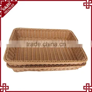 S&D Wholesale Brown Plastic Rattan Wedding Fruit Basket Decoration thumbnail-3