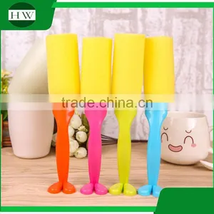 Kitchen Cartoon Person Shape Stand Plastic Sponge Long Handle Tableware Water Cup Bottle Clean Cleaning Brush thumbnail-3