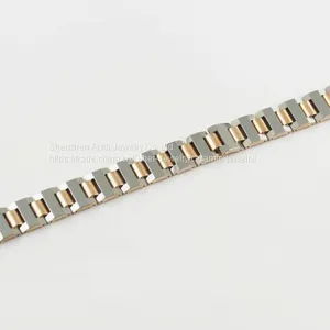Ladies Gold Stainless Steel Caremic Smart Charm Bracelet thumbnail-3