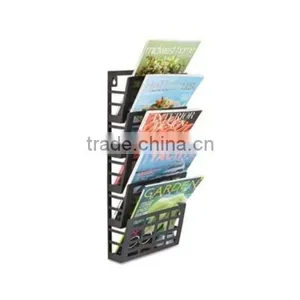 5-tire Black Wall Metal Magazine Rack thumbnail-1