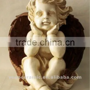 Resin Figure Sitting Angels thumbnail-1