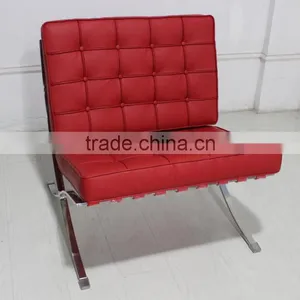 Wholesale Pu Leather Barcelona Style Chair With Footrest Chair thumbnail-3