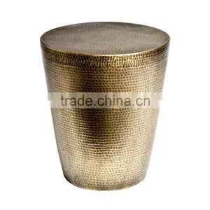 Hand Hammered Metal Side Stool thumbnail-2