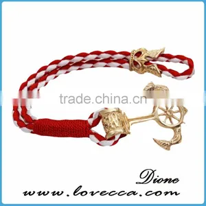 New Design Cheap Custom Jewelry Handmade Multi Color Nylon Nautical Rope Anchor Bracelet for Men thumbnail-1