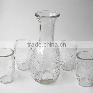 Lemonade Embossed Mango Juice Stemless Glass Tumbler Cup Drinking Set thumbnail-2