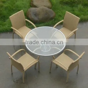 Aluminum Frame Rattan Coffee Set With Round Table thumbnail-5